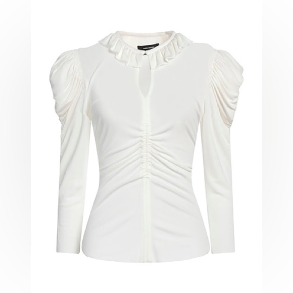 ISABEL MARANT Jen Top Ruched Puff Sleeve Blouse Size 42 NEW - Picture 6 of 16